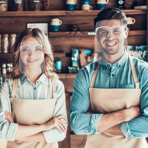 Set 6 rame si 12 viziere de protectie, transparente, antiaburire, reutilizabile si interschimbabile, pentru copii si adulti, protectie 180° [5]