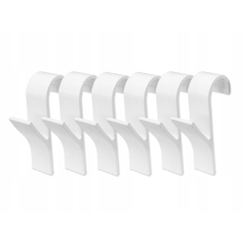 Diverse baie - Set 6 suporturi de prosoape si haine, pentru calorifer, plastic, 9.8 cm, alb