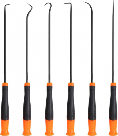 Surubelnite si biti - Set 6 surubelnite, carlige lungi pentru extras garnituri de etansare auto, 24 cm lungime