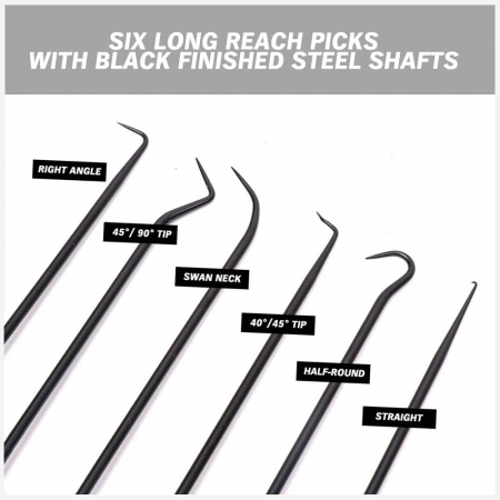 Set 6 surubelnite, carlige lungi pentru extras garnituri de etansare auto, 24 cm lungime [2]