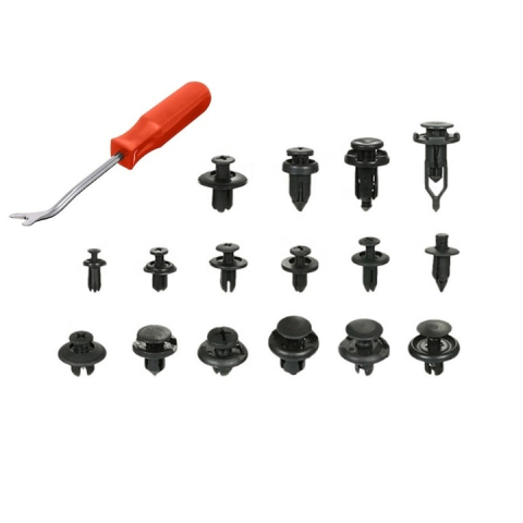 Set 625 clipsuri universale auto, plastic, negre – cu extractor si cutie organizatoare [1]