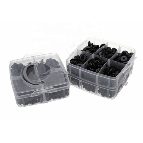 Set 625 clipsuri universale auto, plastic, negre – cu extractor si cutie organizatoare [3]