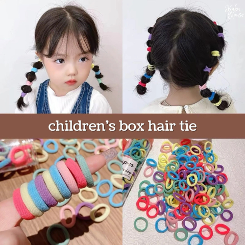 Set 65 elastice pentru par, culori diverse – material moale, elastic, rezistent si delicat cu parul, ambalate in cutie transparenta [1]