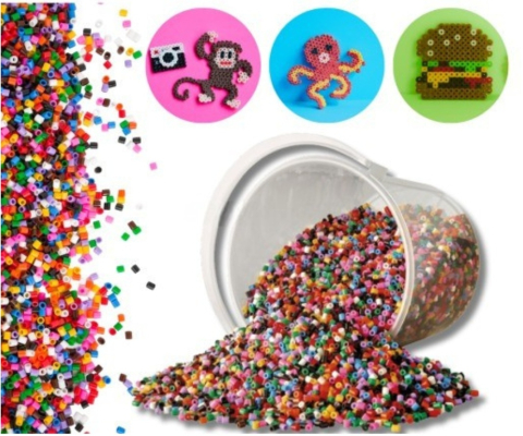 Jucării Interactive - Set 6800 margele de calcat, sabloane, accesorii incluse, multicolor