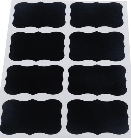 Set 8 etichete autoadezive negre 5,5 x 3,5 cm, tip tabla pentru scris [2]