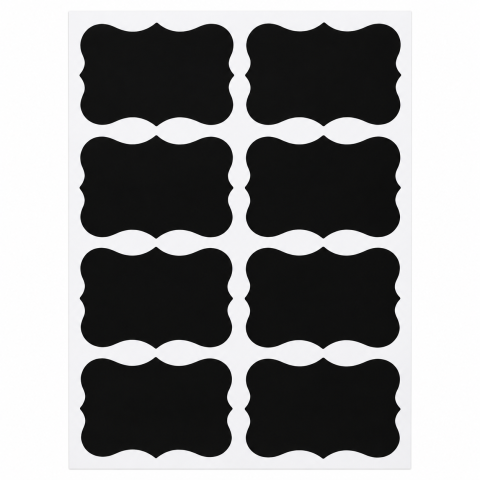 Diverse uz casnic - Set 8 etichete autoadezive negre 5,5 x 3,5 cm, tip tabla pentru scris