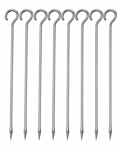 CASA & GRADINA - Set 8 frigarui metalice argintii 25 cm x 2,5 mm, tepuse din otel inoxidabil