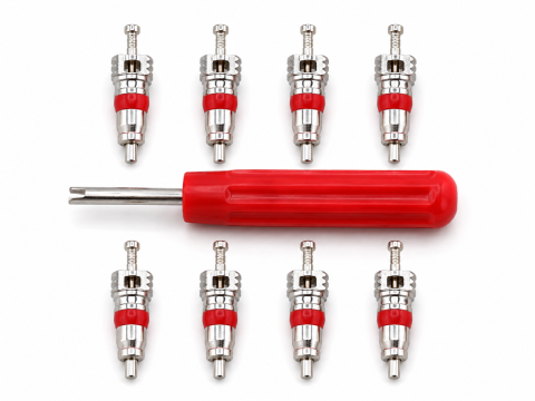 ARTICOLE AUTO - Set 8 Miezuri Ventil Rosii si Surubelnita pentru Valve