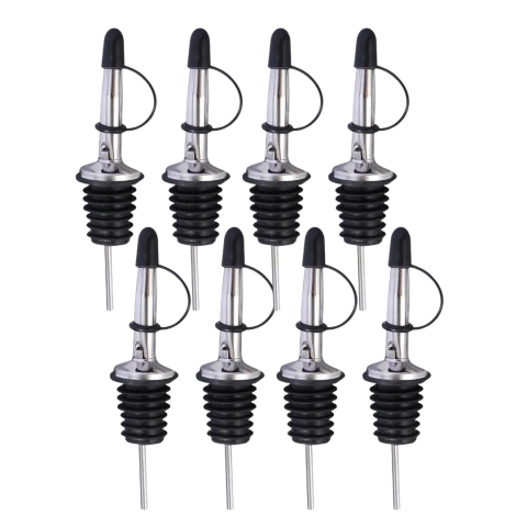 CASA & GRADINA - Set 8 picuratoare inox cu capac de protectie 10.5 cm, diametru 2.5 cm, dopuri profesionale cu silicon pentru turnare precisa