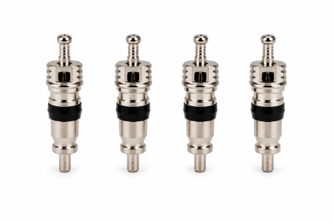Set 8 piese pentru valve Schrader, 4 capace negre de protectie si 4 nuclee ventil [2]