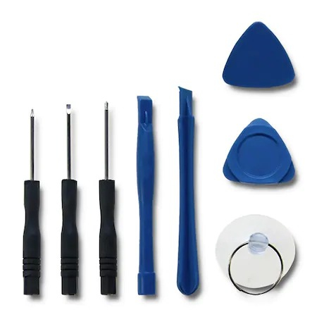 Accesorii telefon - Set 8 instrumente pentru reparatii telefoane - Negru/Albastru