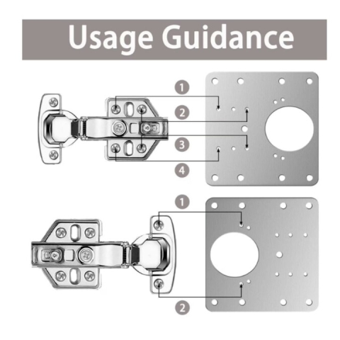 Set 8 placi pentru repararea balamalelor mobilier, inox rezistent, cu suruburi incluse, fixare durabila, 9 x 9 cm, argintiu [3]