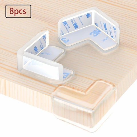 Set 8 protectii pentru colturi mobila, silicon, transparent, pentru siguranta copiilor [2]