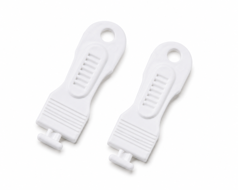 Set 8 Protectii pentru Prize cu 2 Chei de Deblocare, Sistem de Siguranta pentru Copii, ABS Rezistent, Alb, 3.7 x 2.3 cm [4]