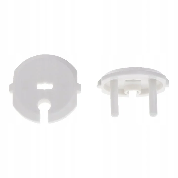 Set 8 Protectii pentru Prize cu Cheie de Deblocare, Sistem Siguranta Copii, ABS Rezistent, Montare Rapida, Alb, 3.7 x 2.3 cm [2]