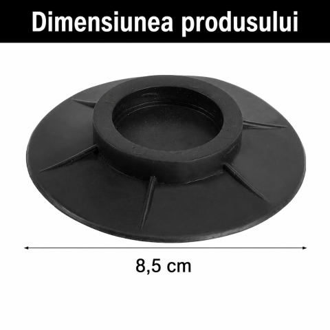 Set 8 suporturi negre 8,5 cm pentru masina de spalat, din cauciuc [1]