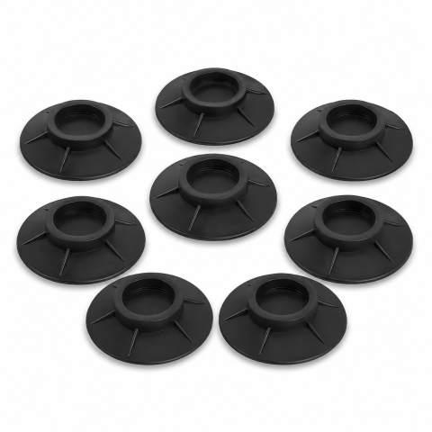 Diverse uz casnic - Set 8 suporturi negre 8,5 cm pentru masina de spalat, din cauciuc