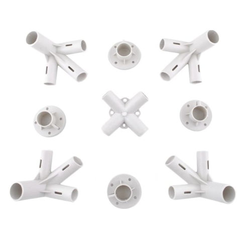 Pavilioane - Set 9 conectori pentru montare pavilion de gradina 3x3 m, ABS, alb