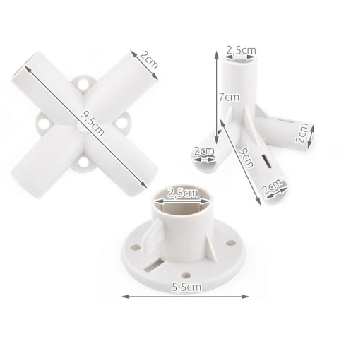 Set 9 conectori pentru montare pavilion de gradina 3x3 m, ABS, alb [5]