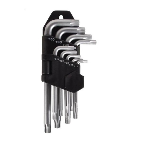 Diverse Unelte - Set 9 imbusi Torx chrome vanadium, scurti 13 cm, 1,5-10 mm - Gri