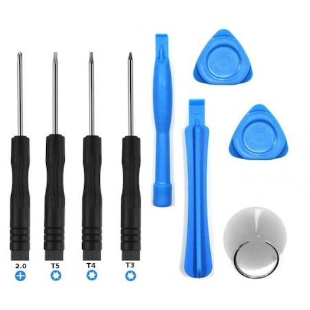 Diverse - Set 9 instrumente pentru reparatii telefoane cu 4 surubelnite T3,T4,T5,2.0- Negru/Bleu