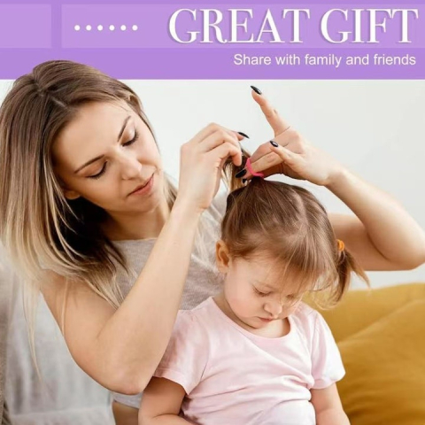 Set accesorii elastice par copii, cutie inima roz, 138 piese colorate, sortate pe compartimente – ideal pentru coafuri zilnice, joaca si cadou [4]