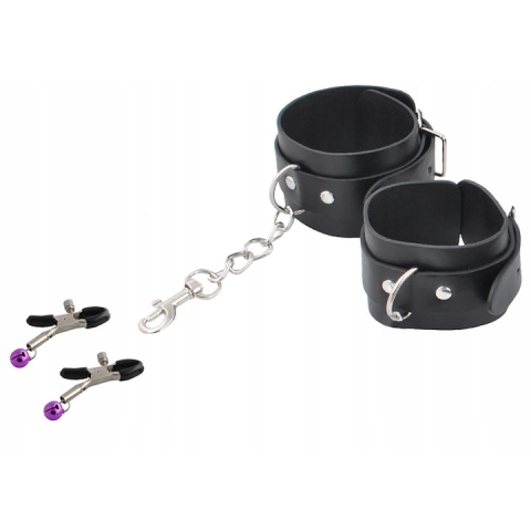 Set accesorii erotice pentru cupluri, 13 piese, din piele ecologica, negru – accesorii pentru relaxare si activitati in doi [2]