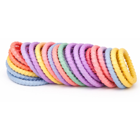 Set accesorii par 26 elastice, 20 elastice spiralate, 20 elastice 2 cm, 5 cleme steluta 0.8 cm, multicolor, cutie organizator [3]