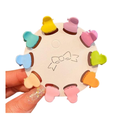 Set accesorii par copii cu cutie organizator, 26 elastice textile 2 cm, 80 elastice cauciuc multicolore si 5 cleme inimioara 0.8 cm [10]