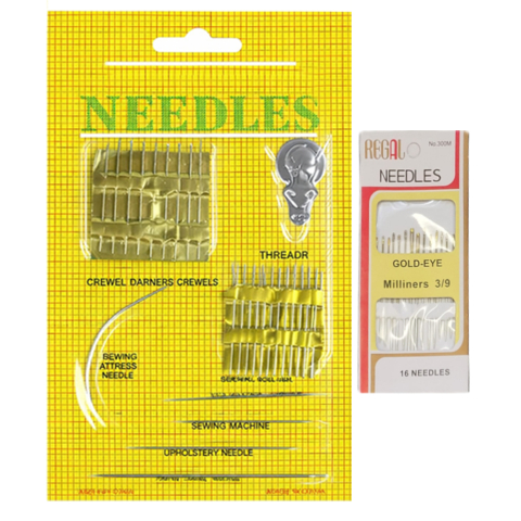 CASA & GRADINA - Set ace cusut 25 buc dimensiuni diferite + ace milliners 3/9 (16 buc), kit croitorie pentru reparatii si cusaturi fine