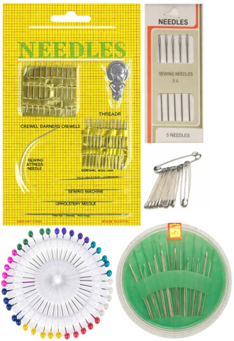 Set ace cusut si siguranta, kit complet ace textile si pinuri fixare, accesorii croitorie pentru reparatii si confectionare