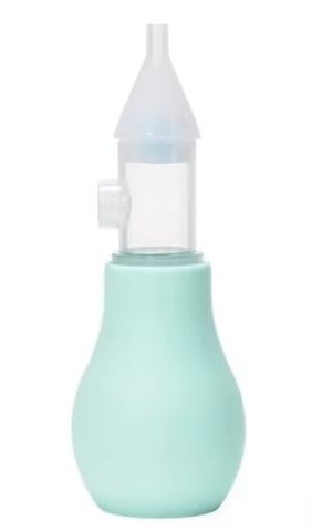 Ustensile îngrijire păr - Set aspirator nazal pentru bebelusi, verde menta, cu pompa manuala, penseta si cutie de depozitare, kit pentru igiena nazala si indepartarea secretiilor
