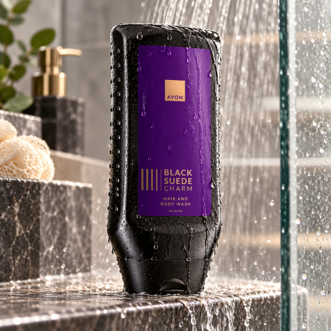 Set Black Suede Charm pentru Barbati, Apa de Toaleta 100 ml + Gel de Dus pentru Corp si Par 250 ml, Avon [4]