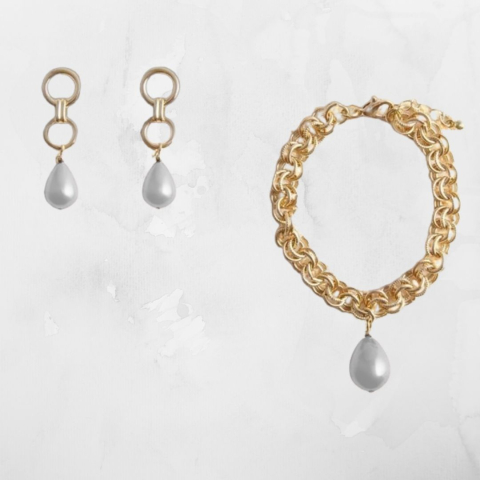 Set brățară și cercei Avon Lestari – rafinament auriu cu perle elegante și design feminin [5]