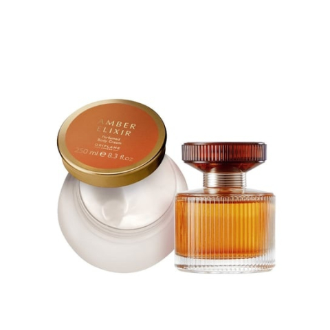 Set cadou Amber Elixir – crema de corp 250 ml, apa de parfum 50 ml, aroma orientala vanilata lemnoasa [12]