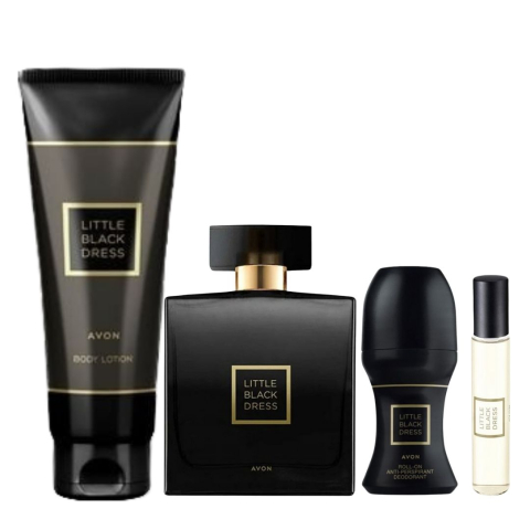 Ingrijire corp - Set cadou pentru femei: Apa de parfum Little Black Dress 50 ml, Lotiune de corp Little Black Dress, Roll-on anti-perspirant 50 ml, Mini parfum 10 ml – aroma florala orientala eleganta