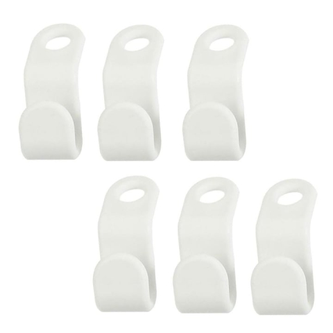 Set carlige pentru umerase, pentru economisirea spatiului in dulap, compatibile cu umerase din lemn, metal si plastic, 6 bucati, alb