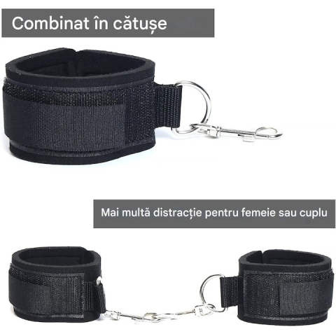 Set catuse accesorii erotice pentru maini si picioare, ajustabile - Negru [3]