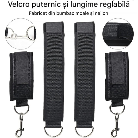 Set catuse accesorii erotice pentru maini si picioare, ajustabile - Negru [5]