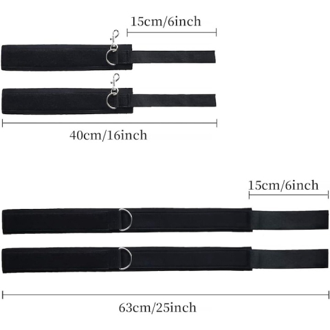 Set catuse accesorii erotice pentru maini si picioare, ajustabile - Negru [4]