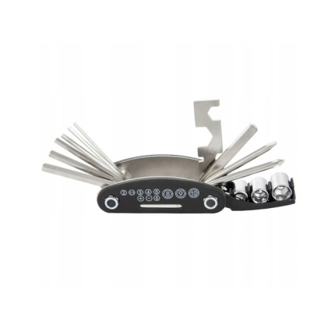 Set chei multifunctionale pentru bicicleta, 16 in 1, scule pliabile tip briceag, cu chei imbus, surubelnite, adaptor tubular si cheie spite – design compact si rezistent [1]
