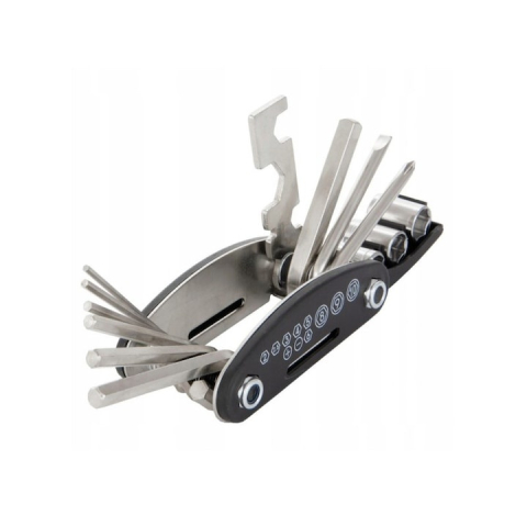 Truse cu scule - Set chei multifunctionale pentru bicicleta, 16 in 1, scule pliabile tip briceag, cu chei imbus, surubelnite, adaptor tubular si cheie spite – design compact si rezistent