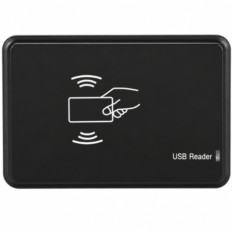 Set cititor carduri RFID 125 kHz negru cu 5 carduri de acces TK4100 albe 86 x 54 x 0,76 mm [4]