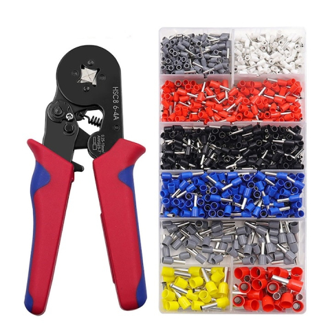 CASA & GRADINA - Set cleste de sertizare cu 1200 pini terminali, 0.25–10 mm², mecanism cu clichet, maner ergonomic, multicolor