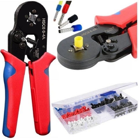 Set cleste de sertizare hexagonala cu 500 terminale tubulare pentru conductori electrici, 0.14–10 mm², lungime 16 cm [4]