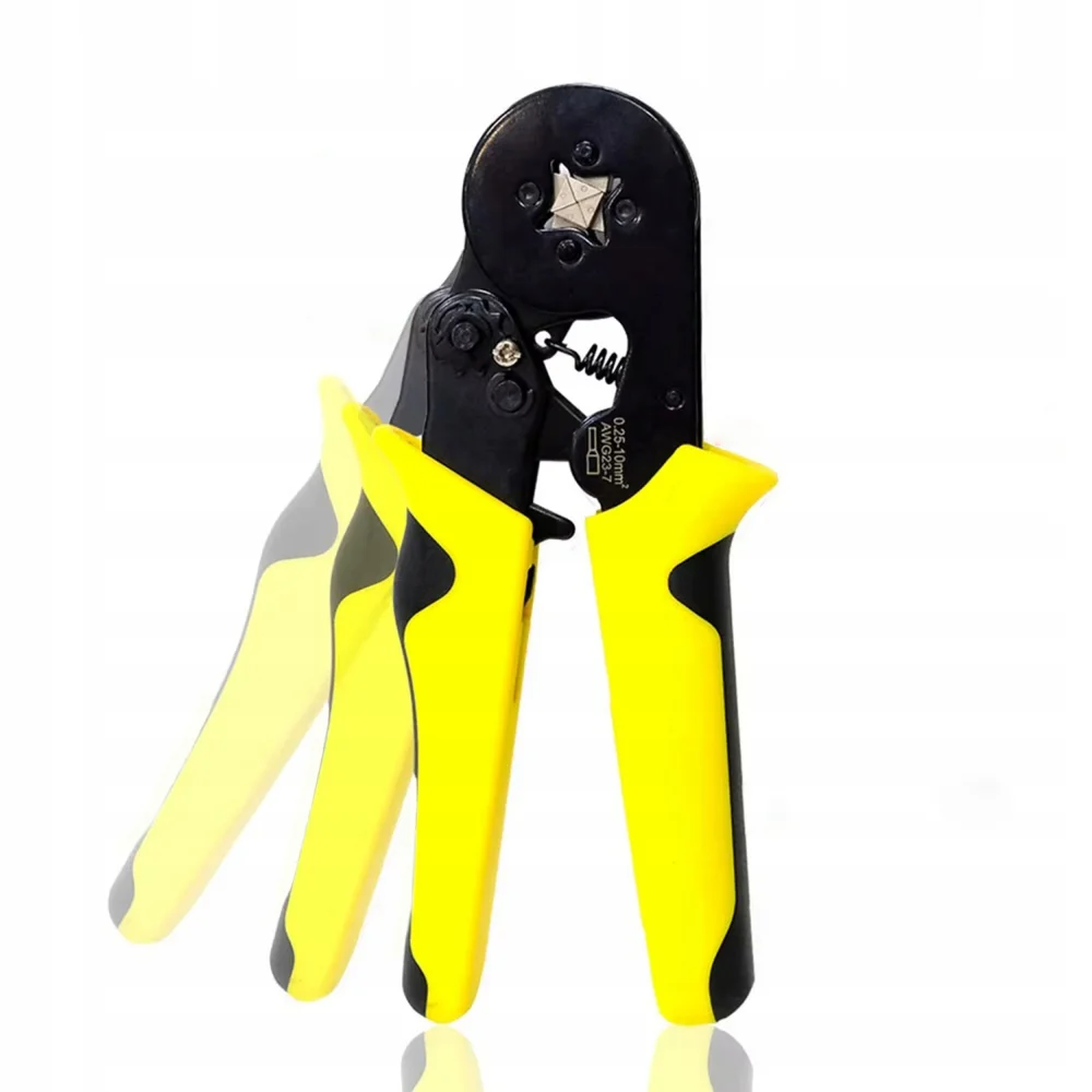 Set cleste sertizare galben-negru 0.25-10 mm² cu trusa 500 pini terminali izolati, ferule multicolore pentru cabluri electrice [4]
