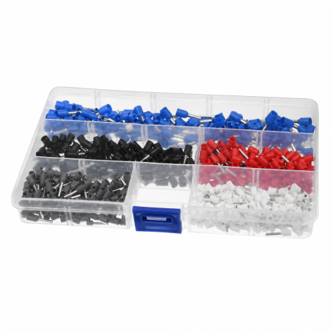 Set cleste sertizare galben-negru 0.25-10 mm² cu trusa 500 pini terminali izolati, ferule multicolore pentru cabluri electrice [1]