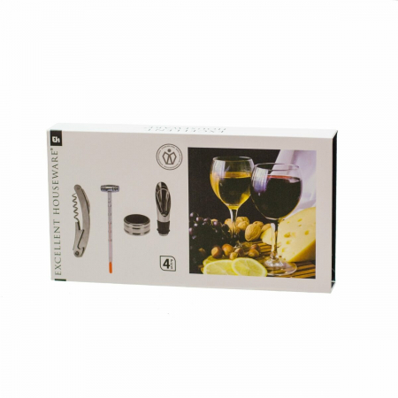 Set complet desfacator sticle de vin,4 piese,otel inoxidabil,un cadou exceptional [4]