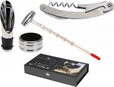 Diverse bucatarie - Set complet desfacator sticle de vin,4 piese,otel inoxidabil,un cadou exceptional
