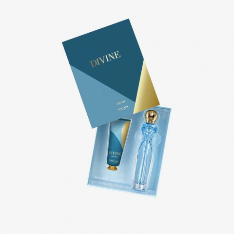 Set complet pentru Ea Divine (apa de parfum, crema de maini), insotit de insigna Dactylion cu mesaj motivational, cadou un trandafir rosu suflat la baza cu aur [1]